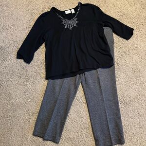 EUC Alfred Dunner set, top sz XL, pants size 18 short (approximate 27" inseam)